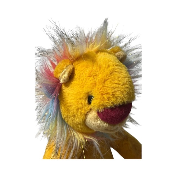 .A.O. Schwarz Yellow Lion Plush Rainbow Mane | Collector - Picture 2 of 4